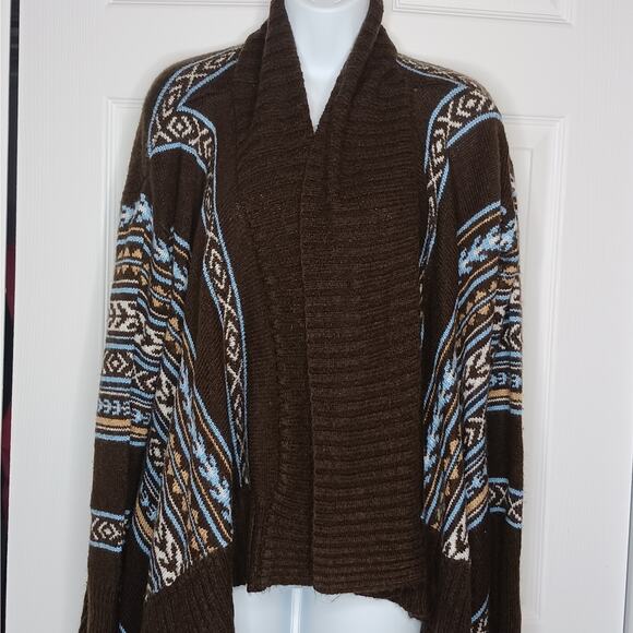Romeo and Juliet Couture Southwestern Print Cardigan Size L - Picture 4 of 9
